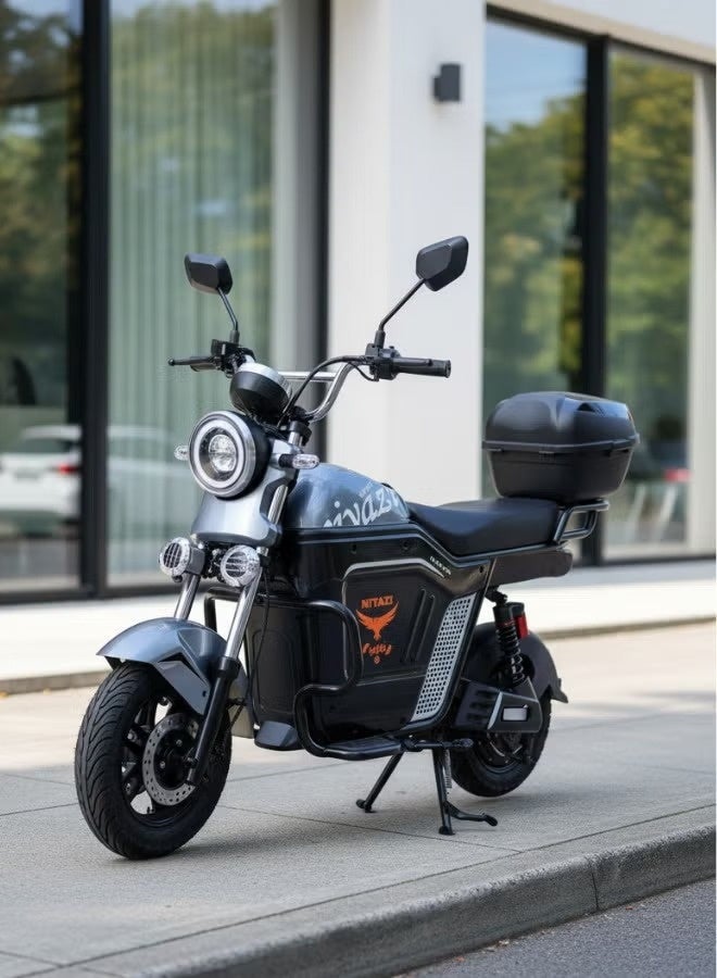 سكوتر كهربائي للكبار ببطارية ليثيوم 60V وقوة 1500W مع كفرات تيوب بلس وتشغيل NFC وفرامل زيت - Image 4