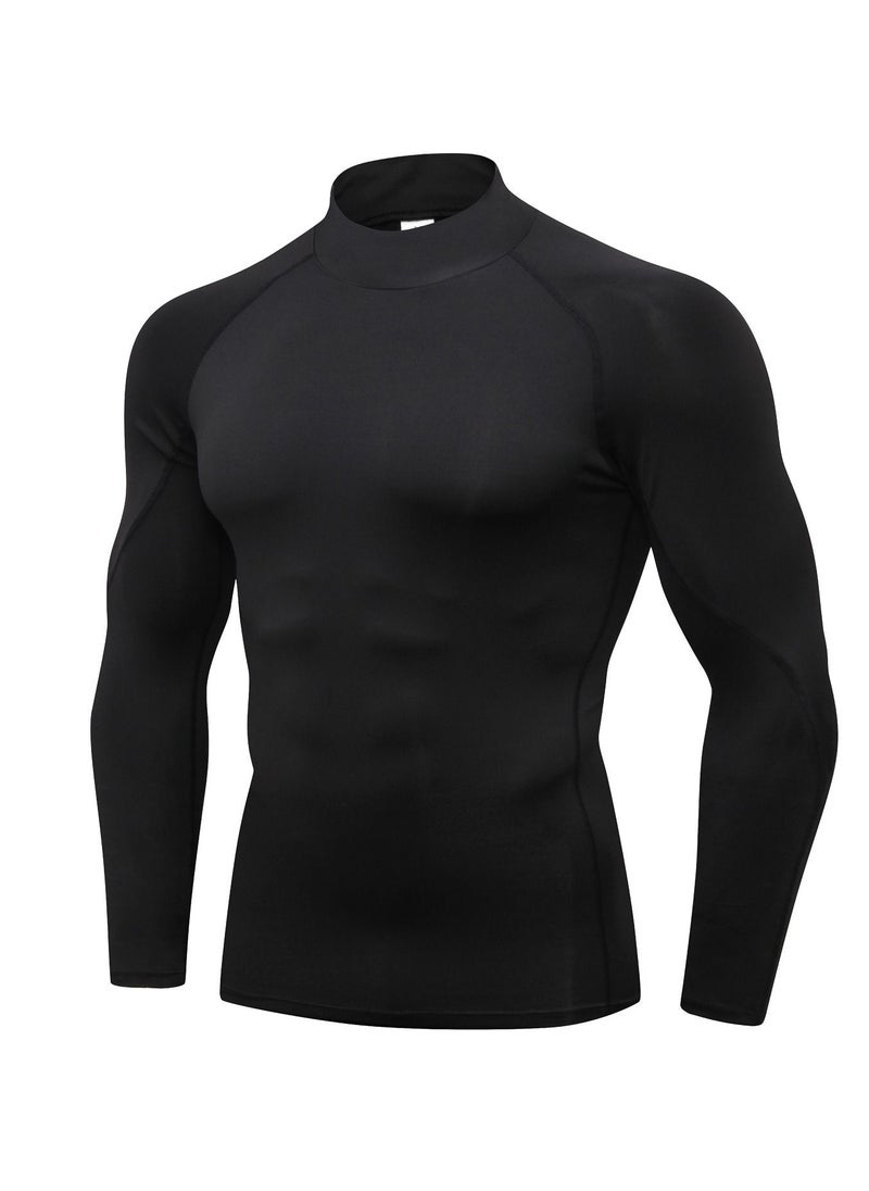 Loquat Men Quick Dry Breathable Long Sleeve Shirt Black  - Image 1