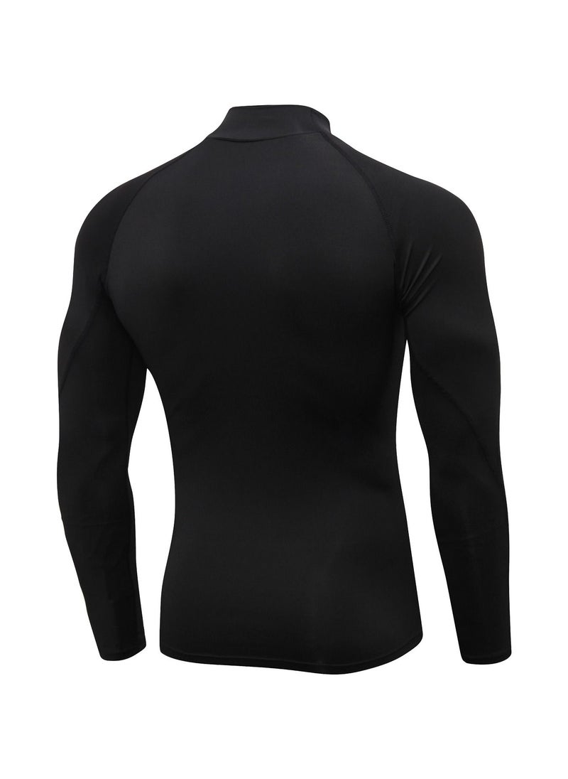 Loquat Men Quick Dry Breathable Long Sleeve Shirt Black  - Image 2
