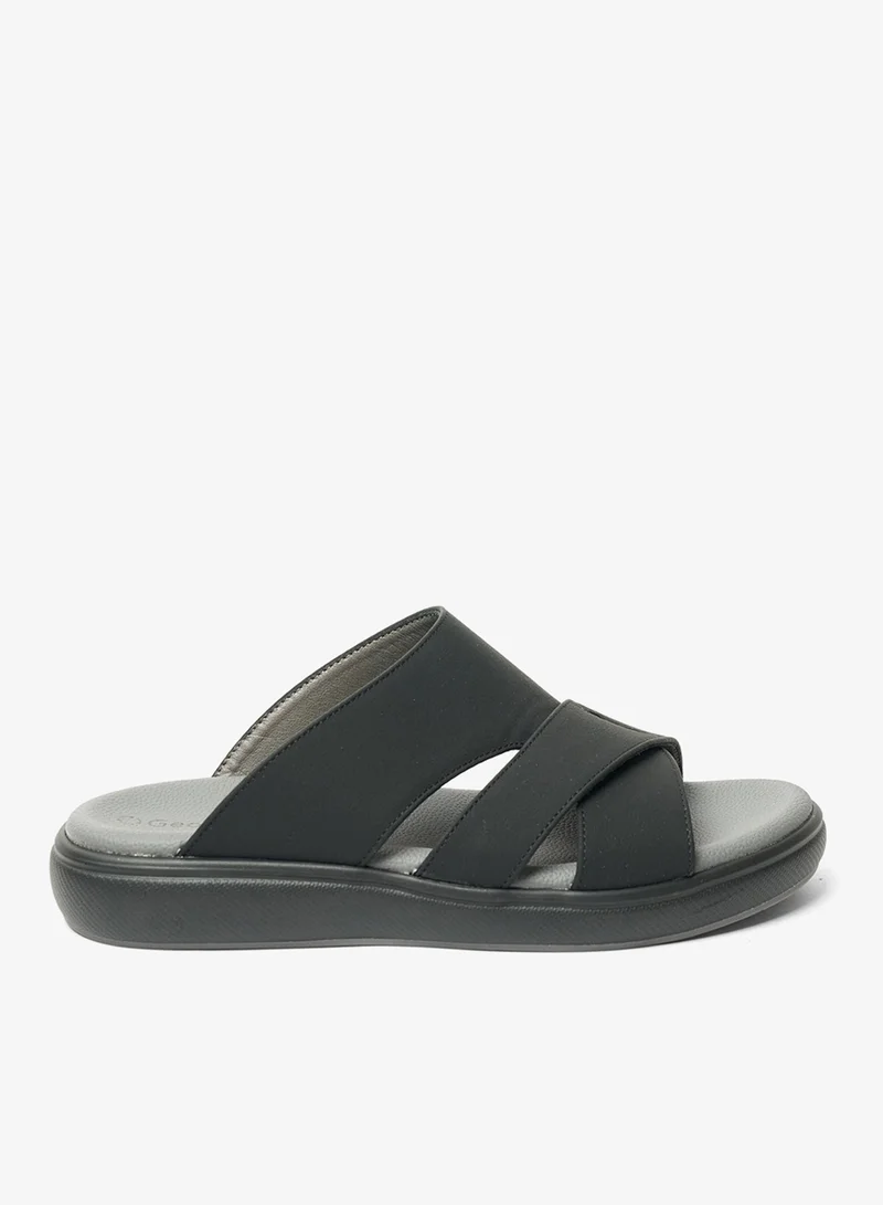 Geoomnii Traditional Arabic Sandals for Men – Comfortable Leather Slip-On Design – Perfect for Everyday Wear & Occasions-Olive