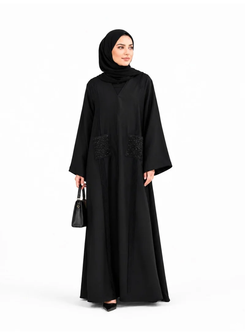 Ophelia Noir Essence Eid Collection | Elegant Abaya with Matching Hijab - Get 1 pc Mystery Abaya-Eid Offer
