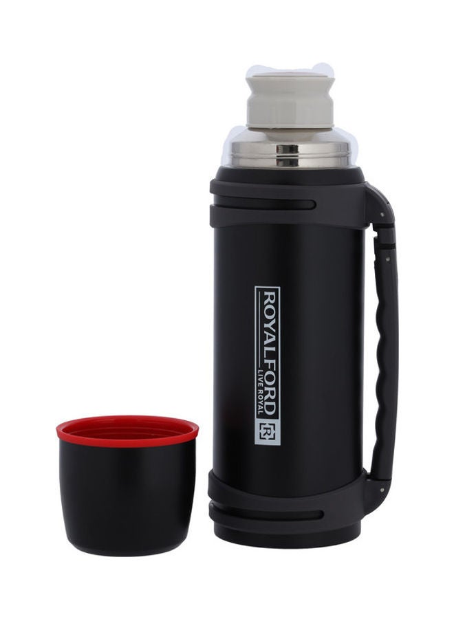 Royalford Travel Vacuum Bottle | 1.40 L | SS Vacuum Bottle | RF10456 | Double Wall Insulation | Keeps Drink Hot or Cold For Hours | Stainless Steel Thermos For Cold & Hot Beverages Black 1.4Liters - Image 2