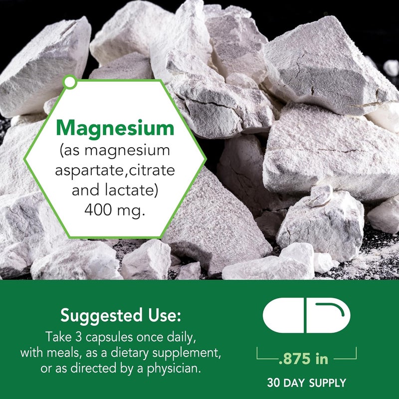 Botanic Choice Triple Magnesium Advantage  Magnesium Aspartate Citrate  Lactate Complex Supplement for Nerve Digestive Muscular  Heart Health for Men  Women 90 Capsules - Image 3