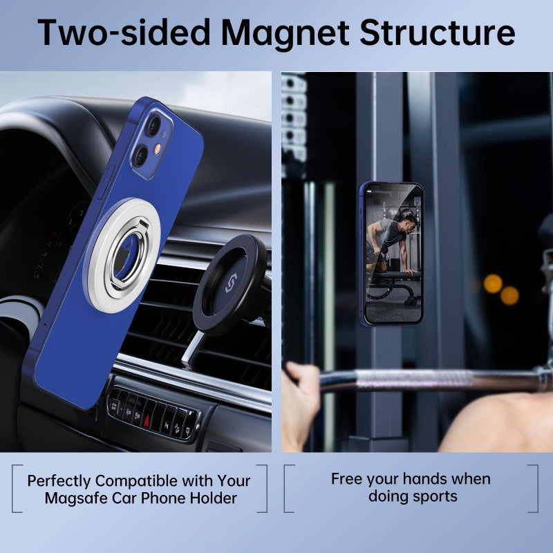 SYNCWIRE Magnetic Phone Ring Holder for MagSafe, 360Â° Rotation Cell Phone Grip Stand Finger Ring Kickstand Two-Sided Magnet Compatible with iPhone 17 Pro Max 16 15 14 13 12 MagSafe Accessories - Image 5