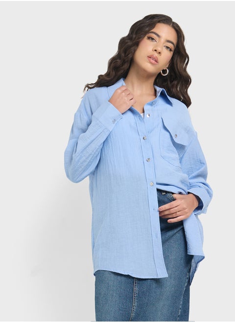 Pocket Detailed Button Down Shirt