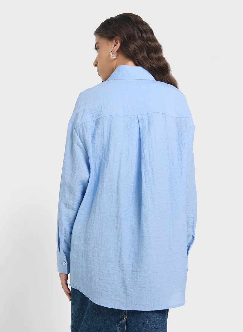 ONLY Pocket Detailed Button Down Shirt