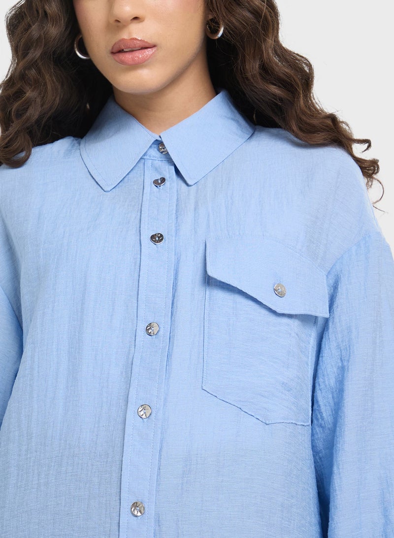ONLY Pocket Detailed Button Down Shirt - Image 3