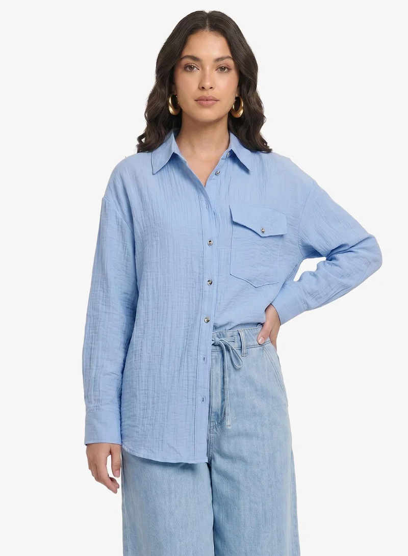 ONLY Pocket Detailed Button Down Shirt