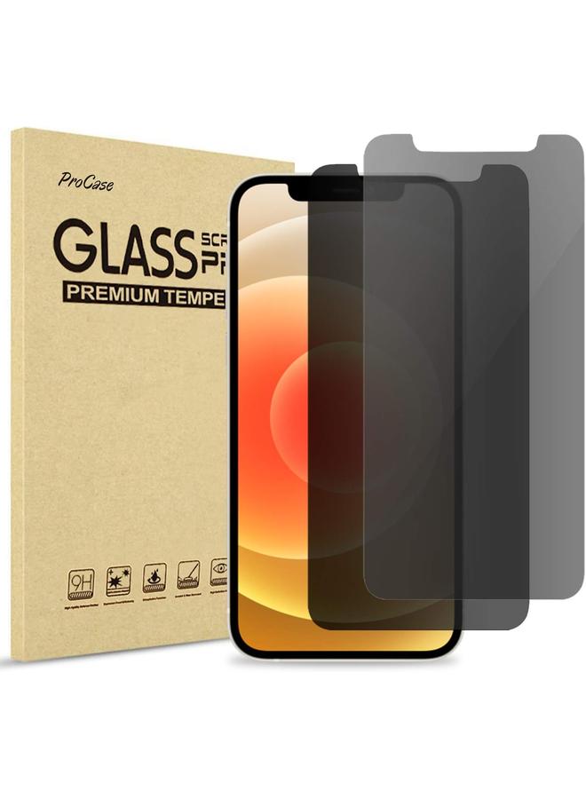 Procases 2 Pack Iphone 12 Pro Iphone 12 6.1 Inch 2020 Privacy Screen Protector Anti Spying Dark Tempered Glass Screen Film Guard Iphone 12 Pro 5G Screen Protector - Image 1