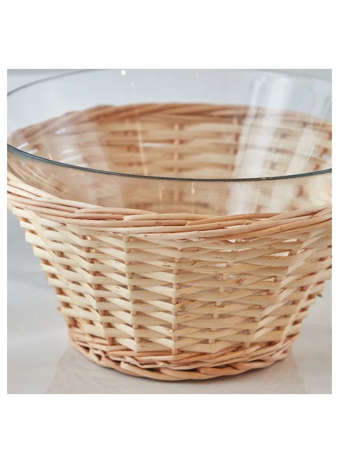 Home Box Minimalist 3-Piece Glass Serving Bowl Set with Oil Bottle 28.8x28.8x16.9 cm