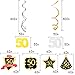 LINGTEER Happy 50th Birthday Decorations Set 12Pcs Black Gold Swirls StreamerHappy Birthday Bunting BannerCheers to Fifty Years Old Bday Party Decorations Gift Sign - Image 2