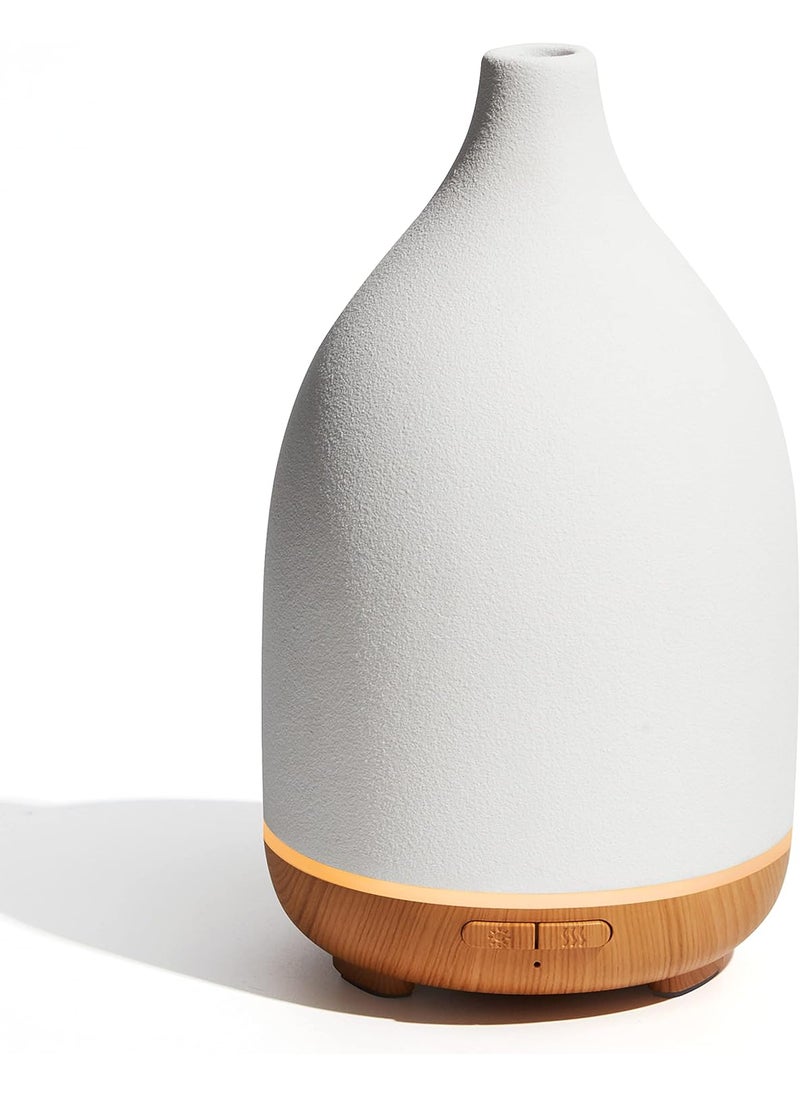 InnoGear - InnoGear Oil Diffuser, 150ML Ceramic Diffuser for Essential Oils Handcrafted Aromatherapy Diffuser Ultrasonic Cool Mist Humidifier with 2 Mist Modes Waterless Auto Off for Room Office, White - Image 1