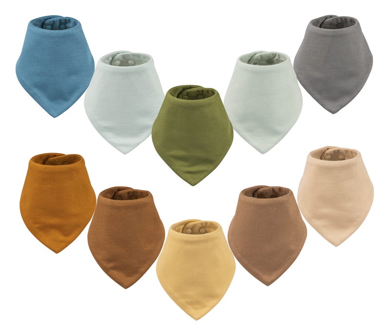 Tiny Twinkle Bandana Scarf Bibs 10 Pack - Water Resistant and Absorbent Infant Drool and Teething Bandana Baby Bibs (Boy Set 10-Pack) - Image 1