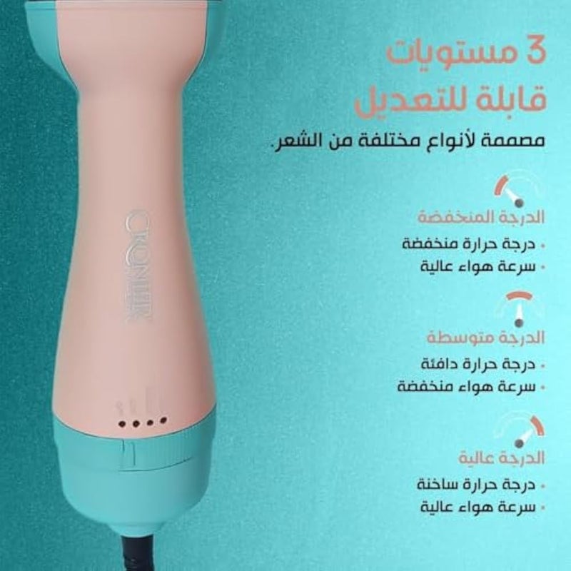 Hair Dryer Brush 2500W, One Step Hot Air Brush and Comb for All Hair Types, Multifunctional 3 Levels, CR-8210 - Image 4