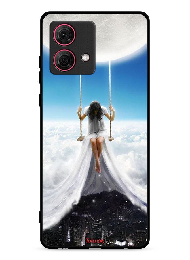 Tolwak Motorola Moto G84 5G Protective Case Cover Moon Clouds Town Art - Image 1