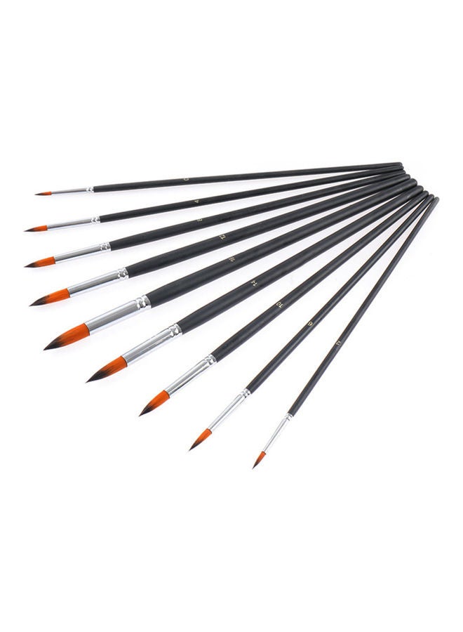 NIBEMINENT 9-Piece Artist Professional Paint Brushes Black/Silver - Image 4