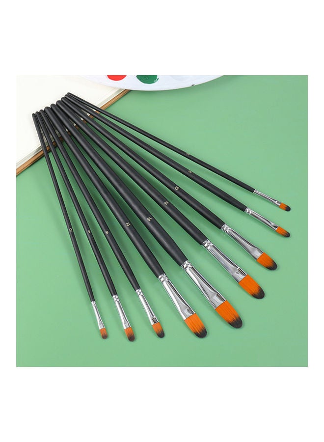 NIBEMINENT 9-Piece Artist Professional Paint Brushes Black/Silver - Image 3