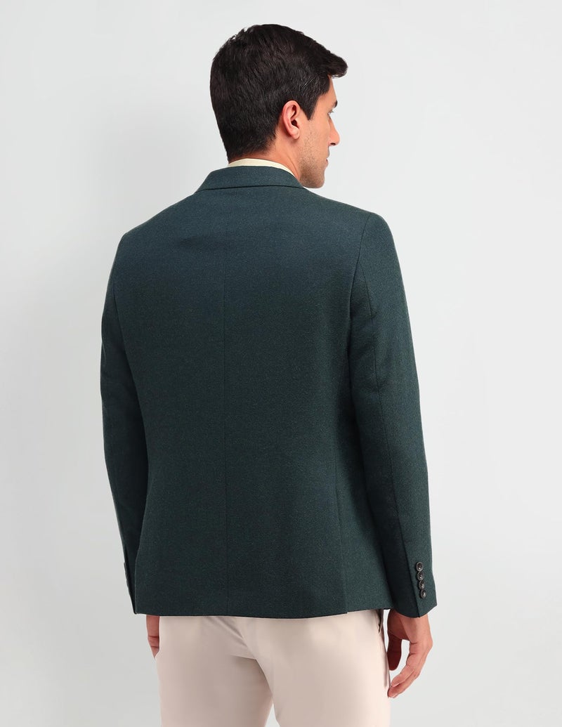 Arrow Men's Green Textured Notch Collar Long Sleeve Formal Polyester Tailored Fit Blazer (ARAIBZ5014_Green_40) - Image 5