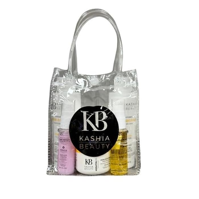 KASHIA BEAUTY Keratin Treatment Travel Kit 5pc – Hair Repair & Protection Set with Shampoo Conditioner & Mask – Shields Against Sun Salt & Chlorine – Travel Essentials for Healthy Shiny Hair - Image 2