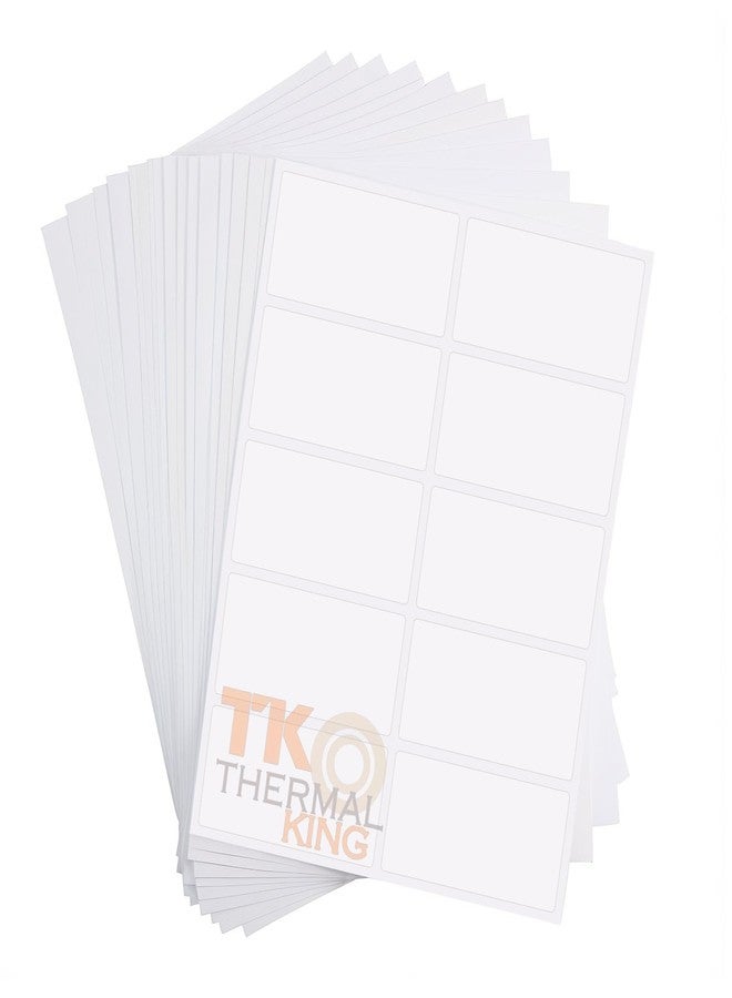 TK Thermal King 2" x 4" 100 Sheets White Permanent Adhesive Shipping 1000 Labels for Laser & Inkjet Printers (10 Labels/Sheet) - Image 1