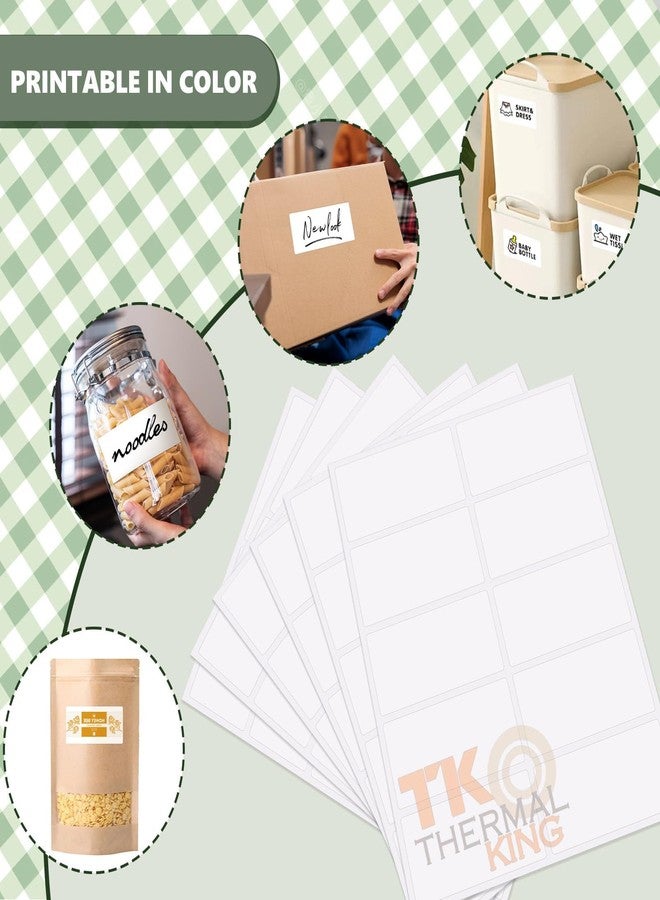 TK Thermal King 2" x 4" 100 Sheets White Permanent Adhesive Shipping 1000 Labels for Laser & Inkjet Printers (10 Labels/Sheet) - Image 5