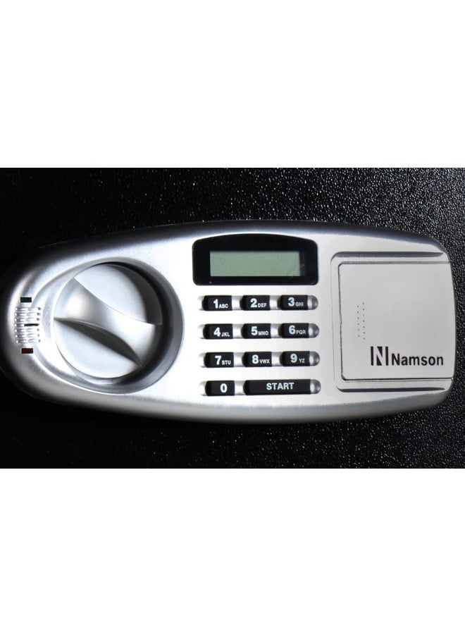 NAMSON - Electronic Digital Battery Operated Safe Deposit Box With Digital Pin Keypad And Manual Override Keys Black 52X35X36Cm - Image 1