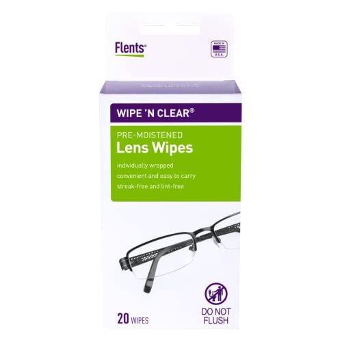 Flents Wipe 'N Clear Pre-Moistened Lens Wipes Assorted 20 Count, Made in The USA - Image 1