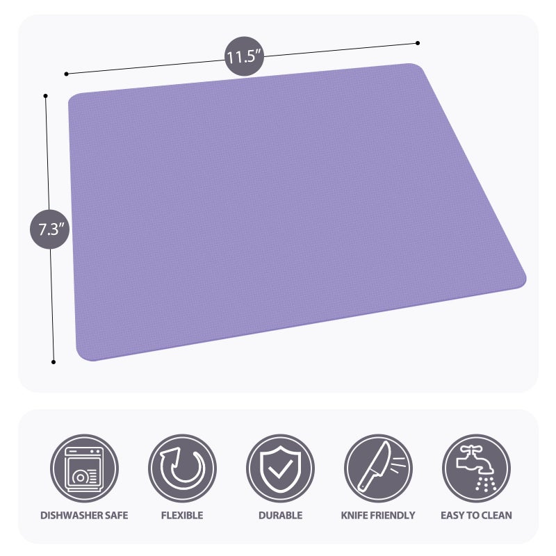 WK Small Flexible Plastic Cutting Boards for Kitchen Set of 5, Non Slip Cutting Mats for Meat, Mini Cutting Board Mats, BPA Free, Dishwasher Safe, 7.3x11.5" - Image 3