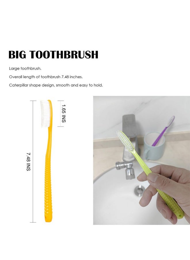 EasyHonor EasyHonor Huge Head Toothbrush, Big Toothbrush, Giant Head Toothbrush, Hard & Firm Toothbrush bristles BPA Free for Proper Dental Care 4 Pack with White Hard Bristles.  - Image 3