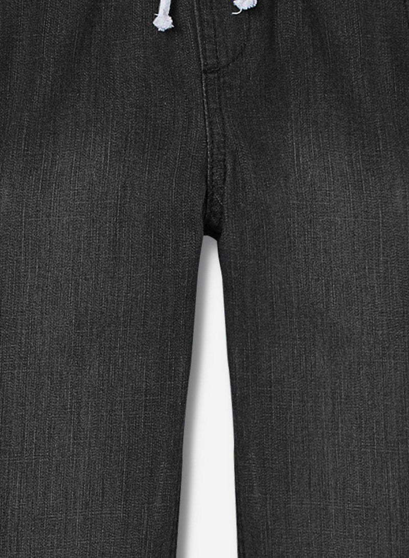 Bonkids Regular Printed Black Cotton Jeans For Boys Pull On 100 % Cotton  - Image 3