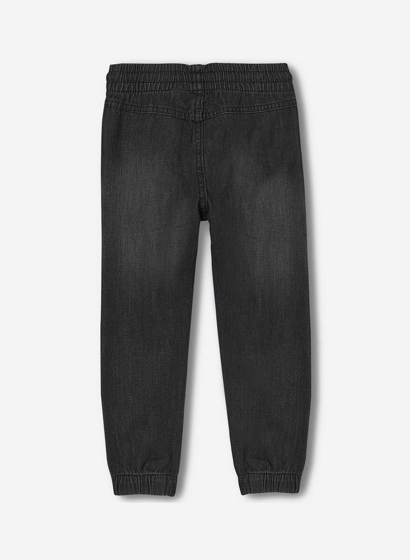 Bonkids Regular Printed Black Cotton Jeans For Boys Pull On 100 % Cotton  - Image 2