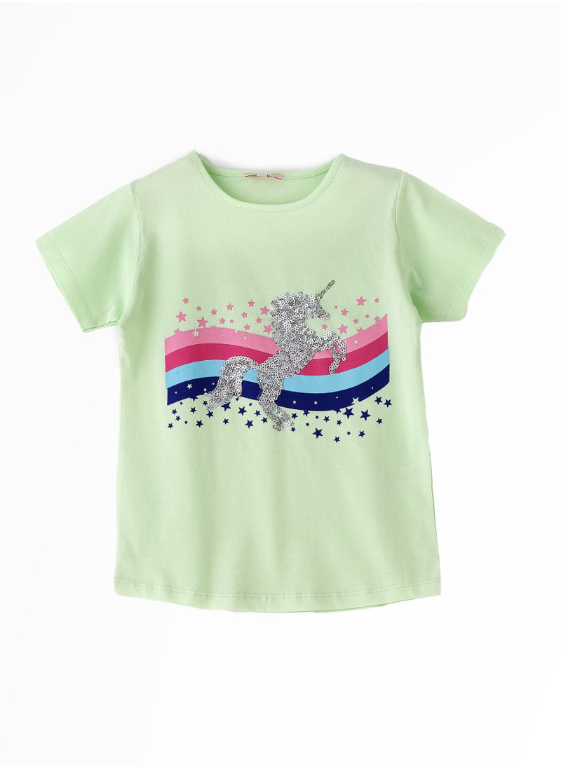Jelliene Sunshine Squad: Girls' Comfy Cotton Tees Playful Prints & Summer Fun  - Image 1
