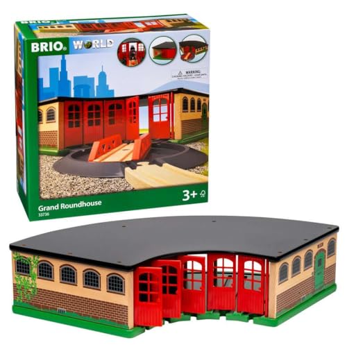 BRIO World  33736 Grand Roundhouse  Ultimate Train Set Accessory  Accommodates 5 Trains  Rotating Switch Turntable  Compatible with All BRIO Railway Toys  Perfect for Kids Ages 3 - Image 1