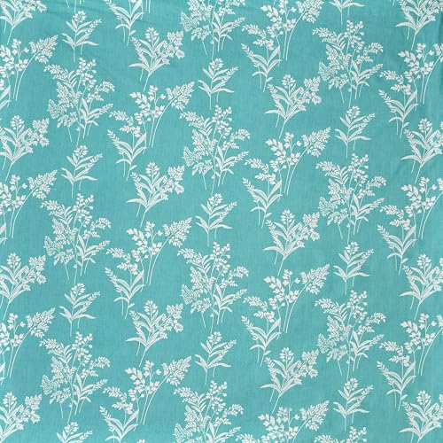 VOMZER 320 TC Cotton Feel All Around Elastic Fitted Floral Bedsheets King Size, Premium Fitted Bedsheets King Size for Double Bed with 2 Pillow Covers, Size- 78 x 72 (Aqua Lily) - Image 4