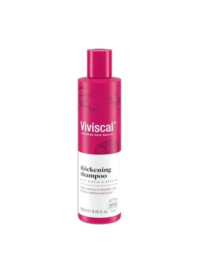 Viviscal Thickening Shampoo Formulated With Biotin And Keratin Fortified With Marine Collagen And Seaweed Extract Strengthens And Reduces Breakage Healthier Looking Hair 250ml 845 fl oz