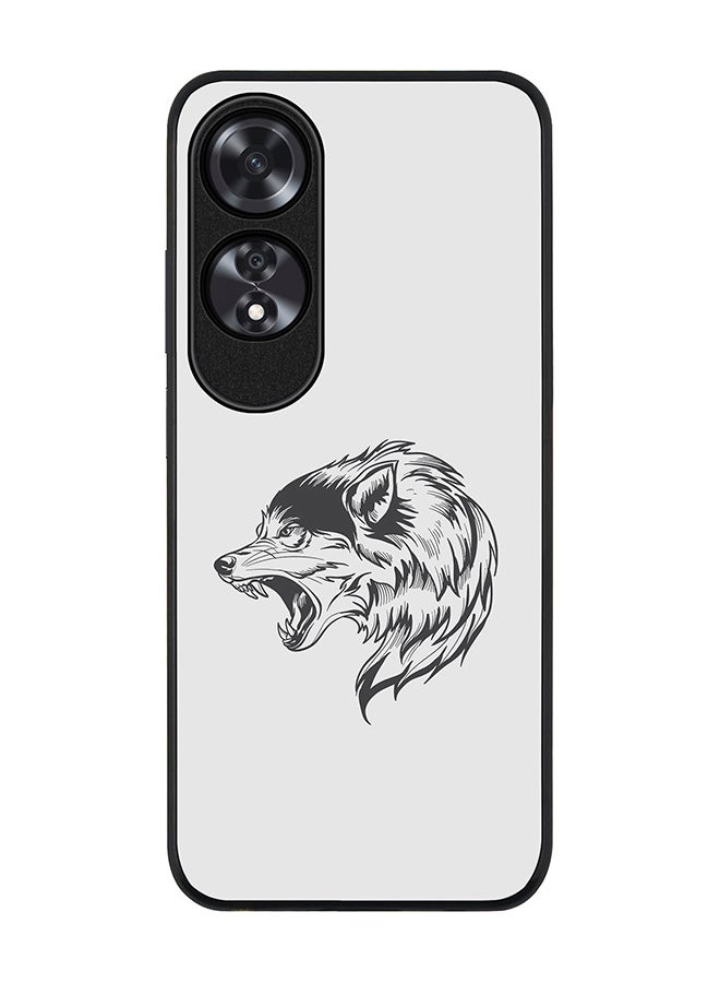 Stylizedd Rugged Black edge case for Oppo A60, Slim fit Soft Case Flexible Rubber Edges Anti Drop TPU Gel Thin Cover -  Bear Growl - Image 1