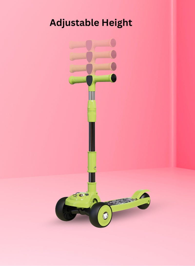 ام جي سكوتر الباندا للأطفال من 3 إلى 8 سنوات، ارتفاع قابل للتعديل وقابل للطي، سكوتر التوازن، سطح أخضر غير قابل للانزلاق - Image 2