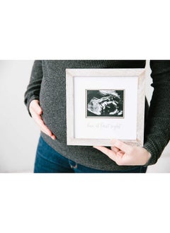 pearhead Love At First Sight Rustic Sonogram Photo Frame Baby Ultrasound Keepsake Picture Frame Genderneutral Nursery Décor 4" X 3" Photo Insert Distressed Wood  - Image 4