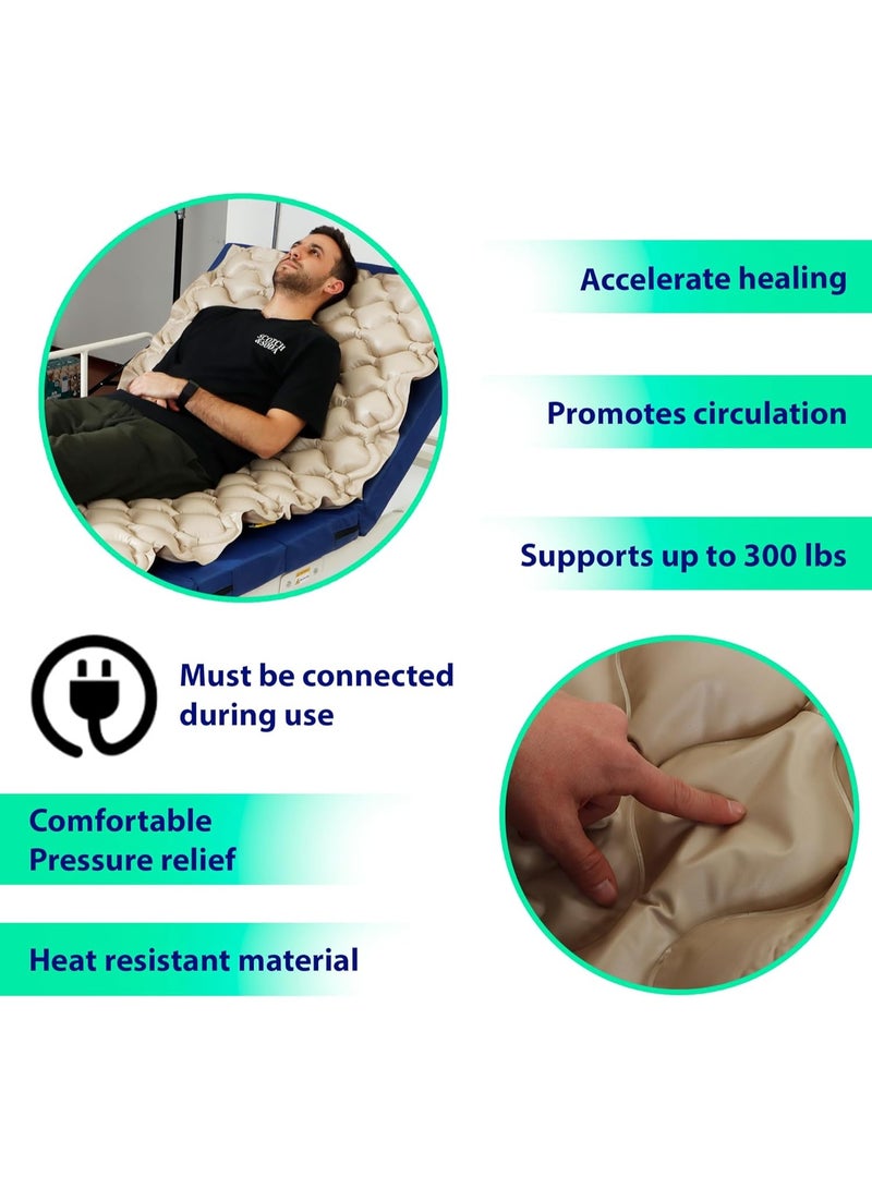Original Alternating Air Pressure Mattress Pad – 2.8’’ Medical Egg Crate Topper for Pressure Sore Prevention – Quiet Pump & Waterproof - Image 3