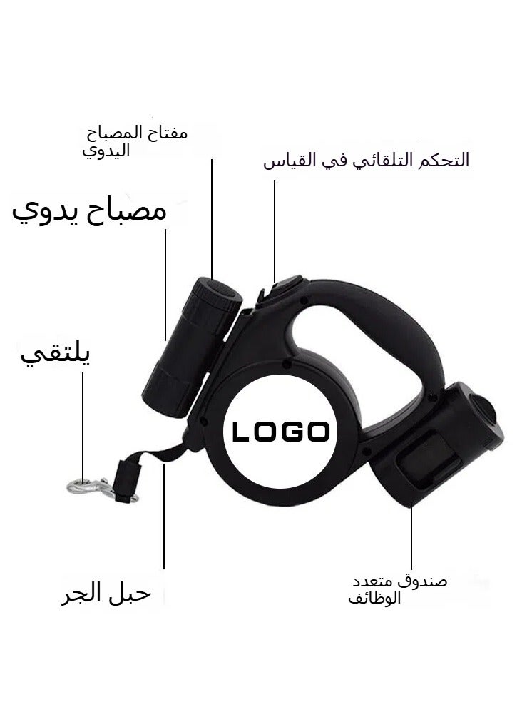 general Dog leash nylon automatic retractable large dog pet leash pet supplies 5 meters (black) - Image 2