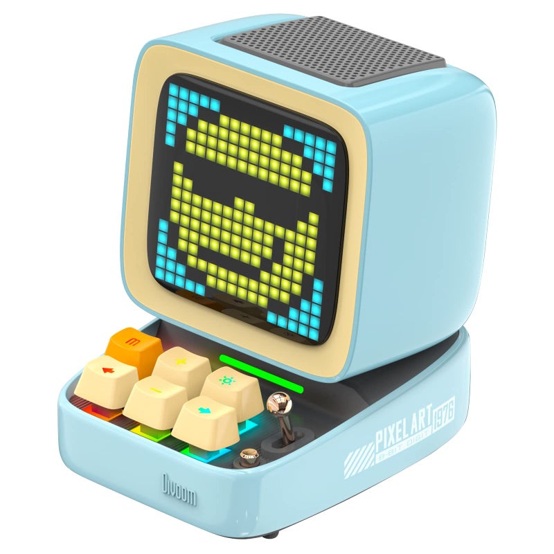 Divoom Ditoo Pro Retro Pixel Art Game Bluetooth Speaker with 16X16 LED App Controlled Front Screen Blue - Image 2