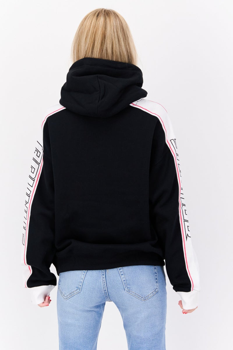 Aape By A Bathing Ape Women Hood Neck Graphic Print Hoodie, Black Combo - Image 3