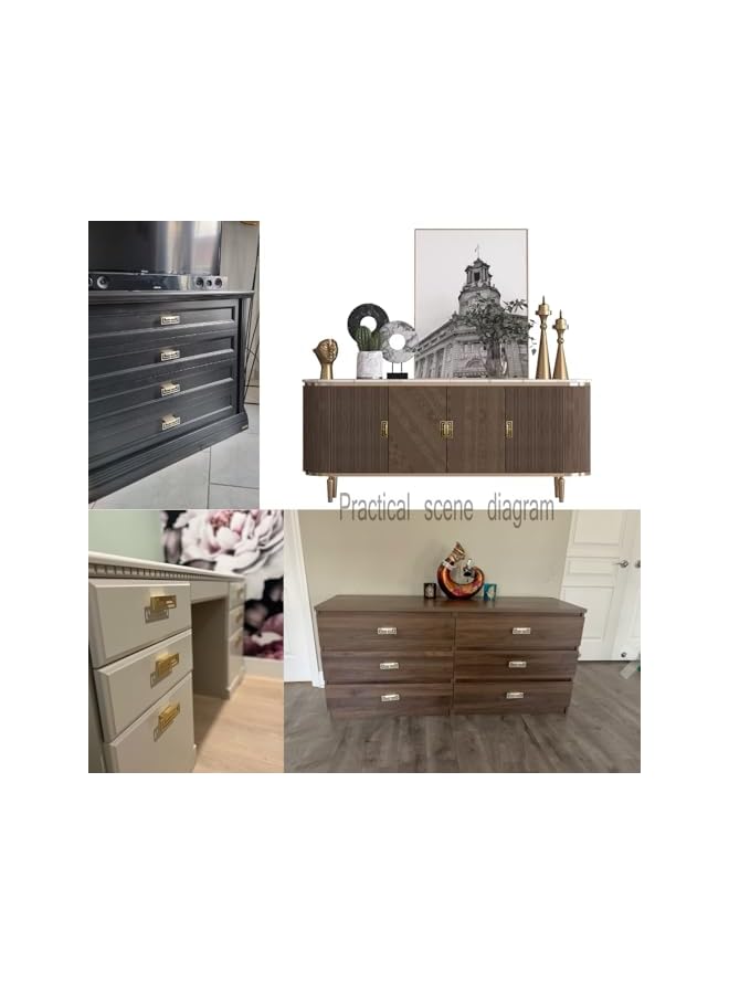 The Bros 6 قطع من مقبض الدرج المصنوع من النحاس الذهبي، خزانة الملابس، مقبض نحاسي أنيق بتصميمات صينية حديثة محظوظة، مقبض مزدوج الثقب 32 مم - Image 3