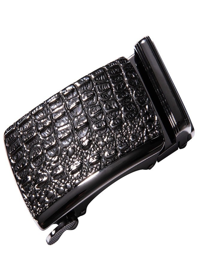 Dubulle Genuine Leather Mens Ratchet Belt Removable Buckle Designer Automatic Buckle Luxury Business Sliding Belt, Golden Rhinestone Crown, Adjustable from 24" to 38" Waist - Image 3
