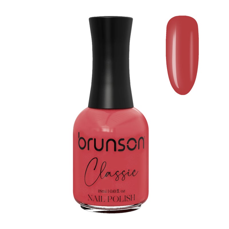 brunson Classic Nail Polish 4 in 1 Solar Gel Effect Fast Air Dry Nail Colors with Nail Hardener Long Lasting Chip Resistant Vegan Organic Hema Free Colors for Manicure Pedicure