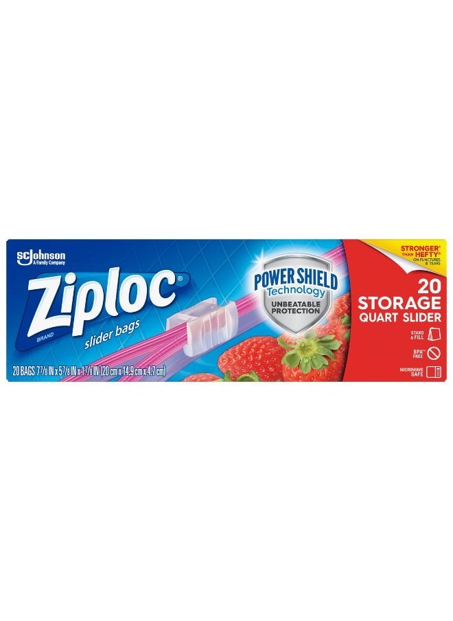 Ziploc Slider Storage Quart Bags 20 Count 