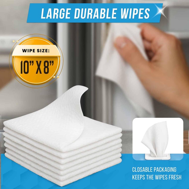 ACTIVE Home Appliance Surface Cleaner Wipes Heavy Duty Wipe for Cleaning Washing Machine, Dryer Stainless Steel Refrigerator, Glass Cooktop, Microwave, Dishwasher, Counter, Tile - 24 Large Wipes - Image 5
