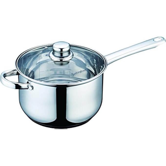 Buckingham Stainless Steel Induction Deep Saucepan With Glass Lid Cooking Pot 20 Cm70612 - Image 5