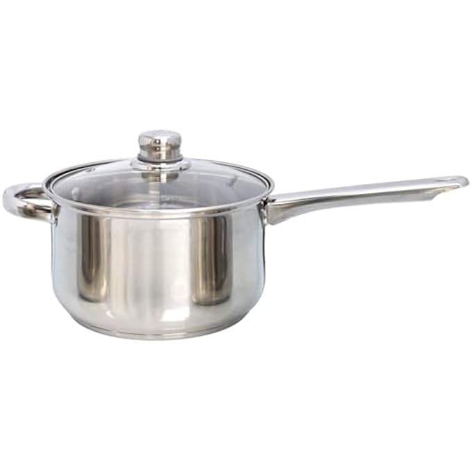 Buckingham Stainless Steel Induction Deep Saucepan With Glass Lid Cooking Pot 20 Cm70612 - Image 2