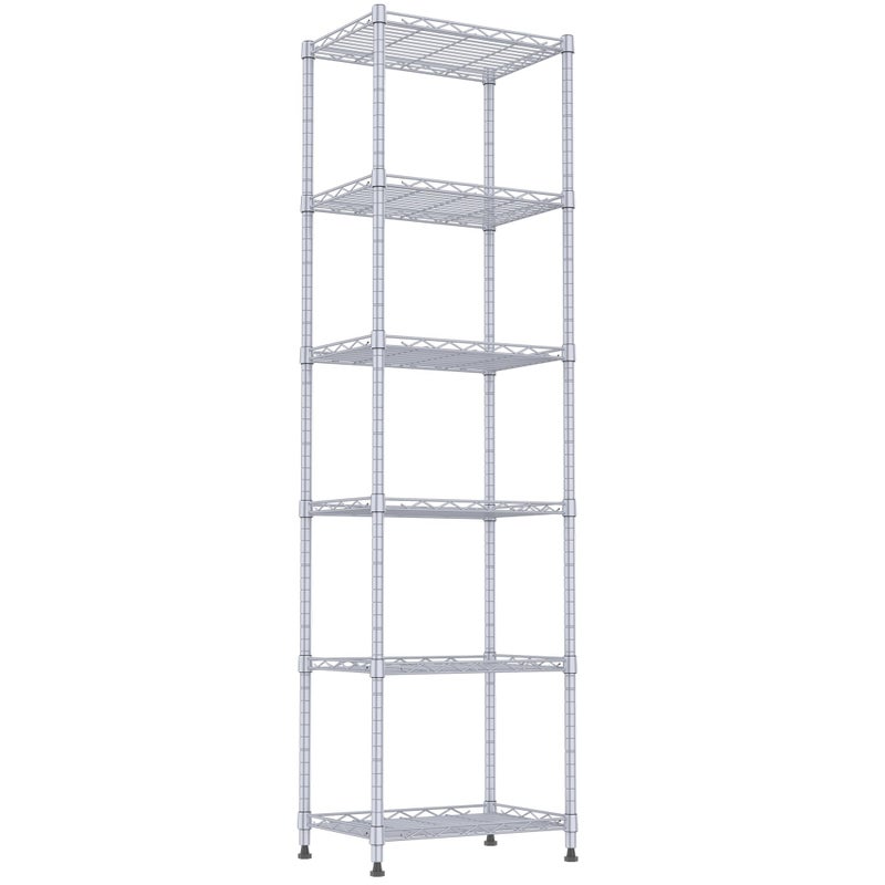 REGILLER 6 Wire Shelving Steel Storage Rack Adjustable Unit Shelves for Laundry Bathroom Kitchen Pantry ClosetSilver 117 D x 168 W x 63 H